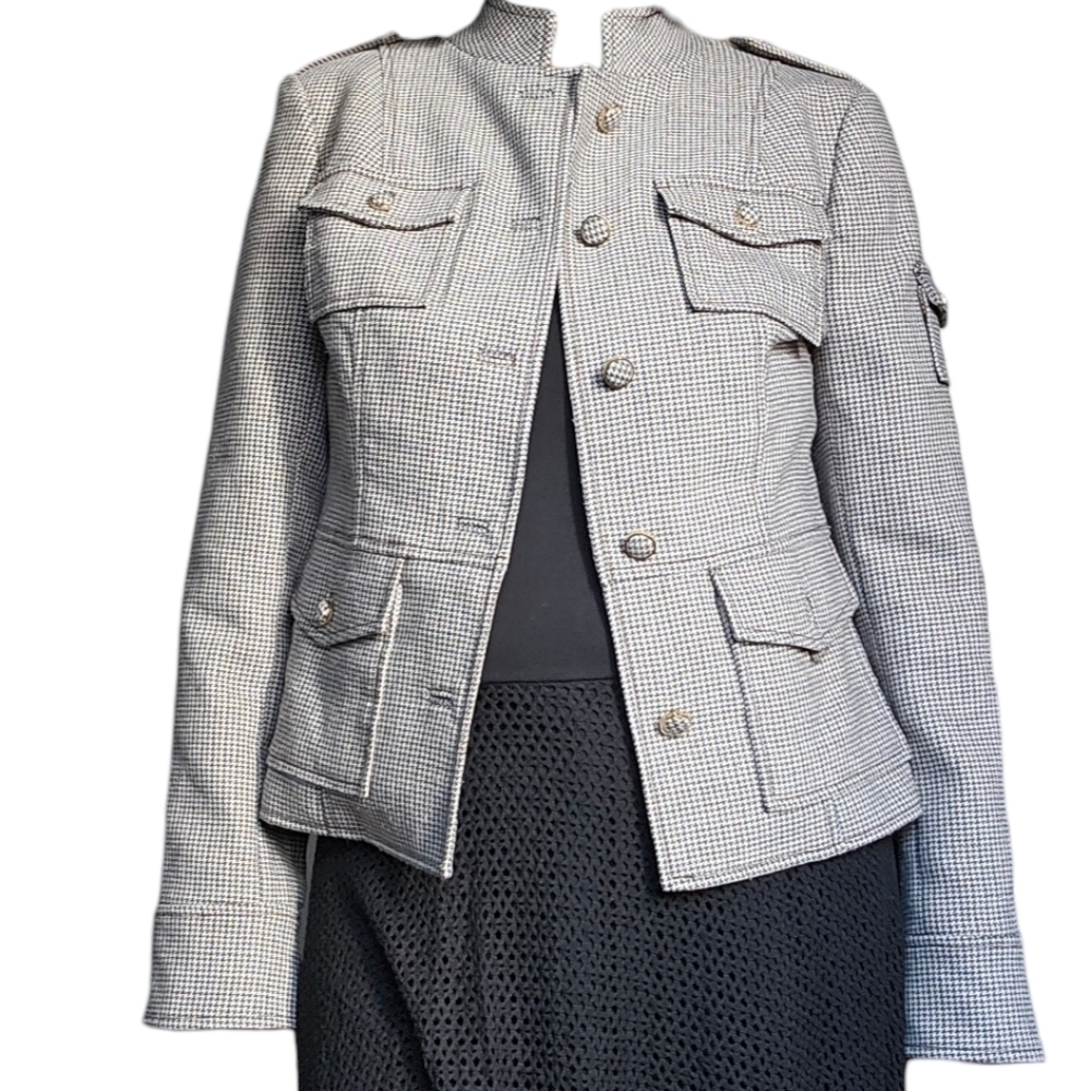 Tory Burch houndstooth wool blend jacket
